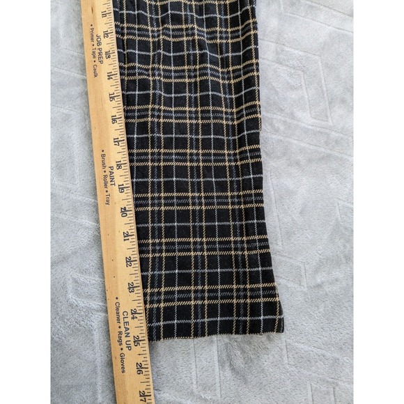 J. Jill Black Brown Plaid Ponte Pull On Slim Leg Crop Pants Knit Petite Small - Picture 12 of 14